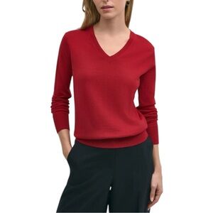 Brooks Brothers Ultimate 100% Merino Wool V-Neck Sweater Women's Size Medium EUC